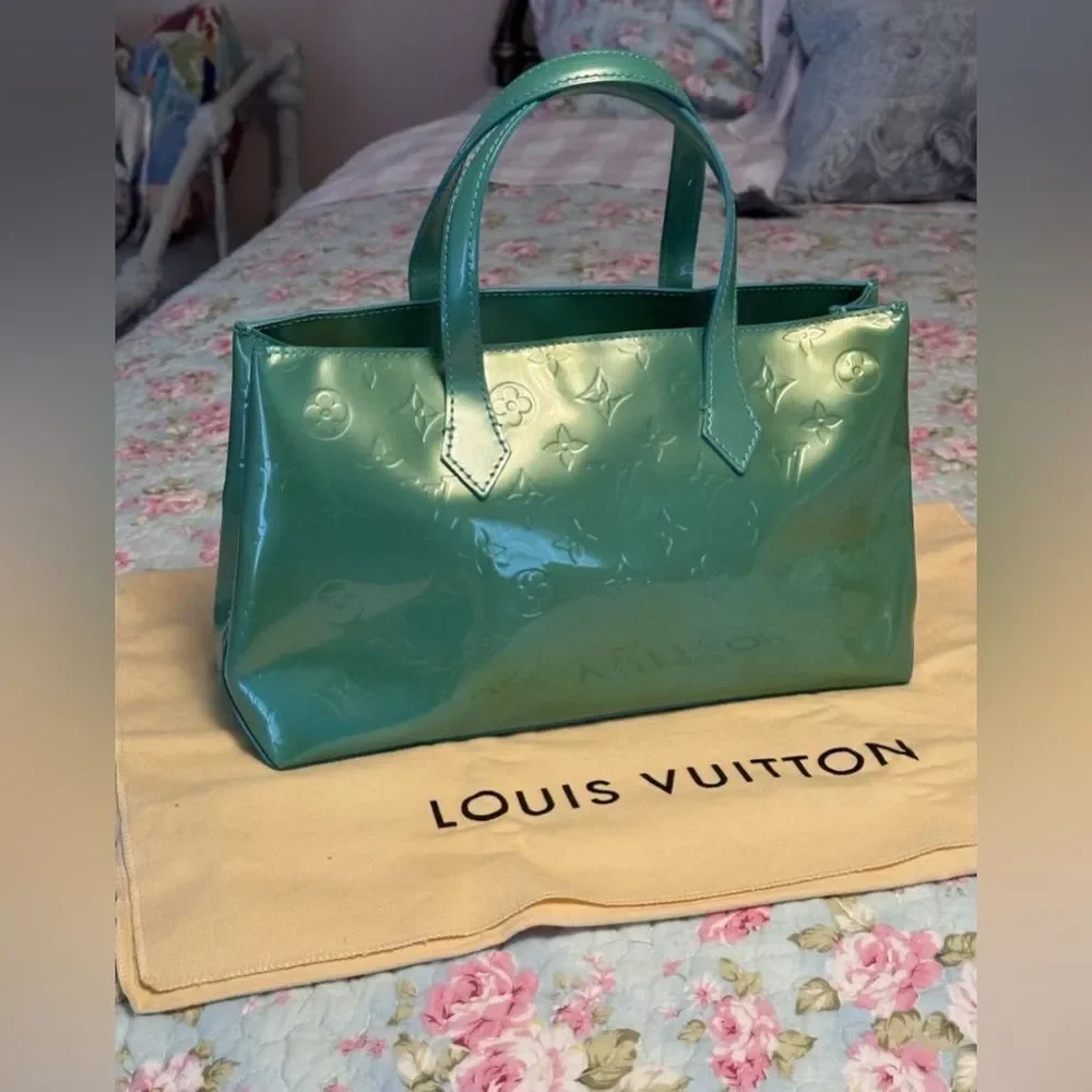 *Louis Vuitton* RARE!AUTHENTICATE Lagoon (Sea Green) Wilshire PM *Summer* EUC!